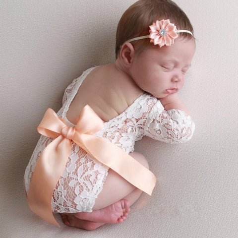 Newborn Lace Romper With Headband