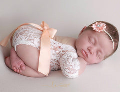 Newborn Lace Romper With Headband