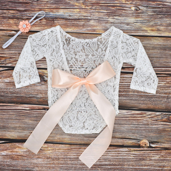 Newborn Lace Romper With Headband