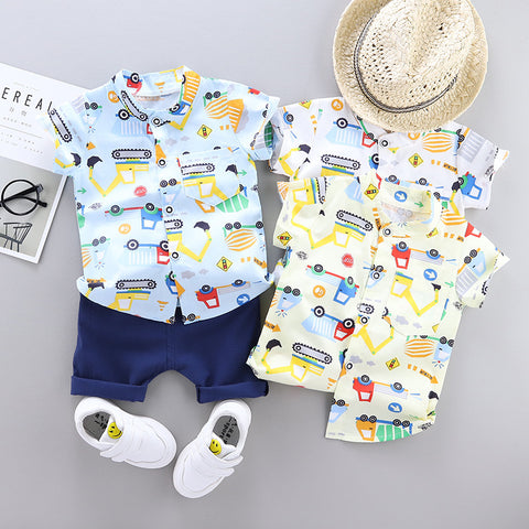 Grandad Collar Shirt & Shorts Set