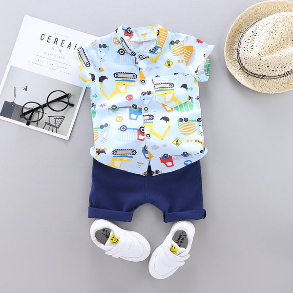 Grandad Collar Shirt & Shorts Set