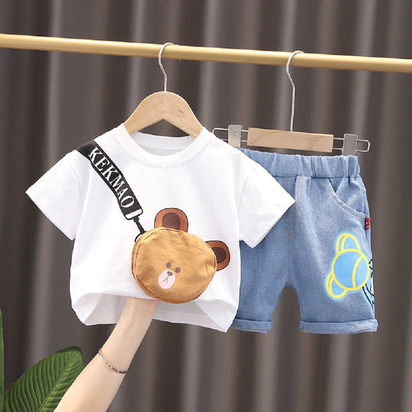 Cool Kids 2 Piece Set with Brown bear pocket