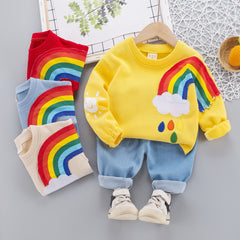 Rainbow Sweater Top and Pants Set