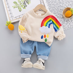 Rainbow Sweater Top and Pants Set