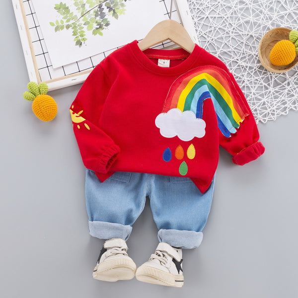 Rainbow Sweater Top and Pants Set