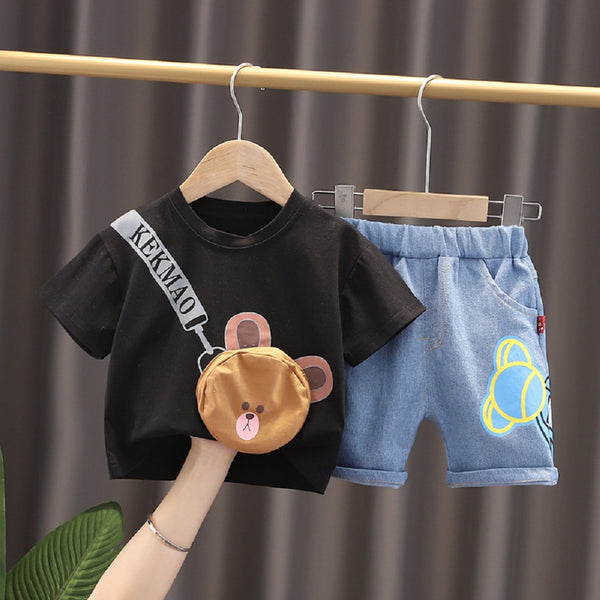 Cool Kids 2 Piece Set with Brown bear pocket