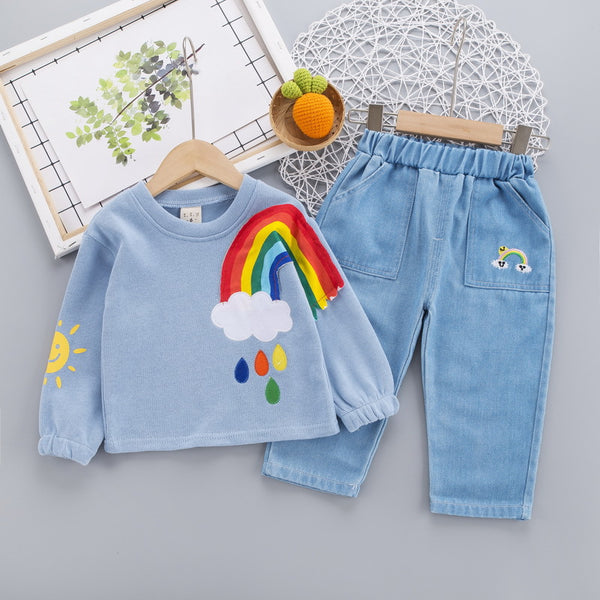 Rainbow Sweater Top and Pants Set