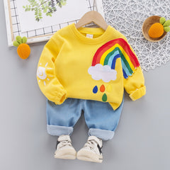 Rainbow Sweater Top and Pants Set