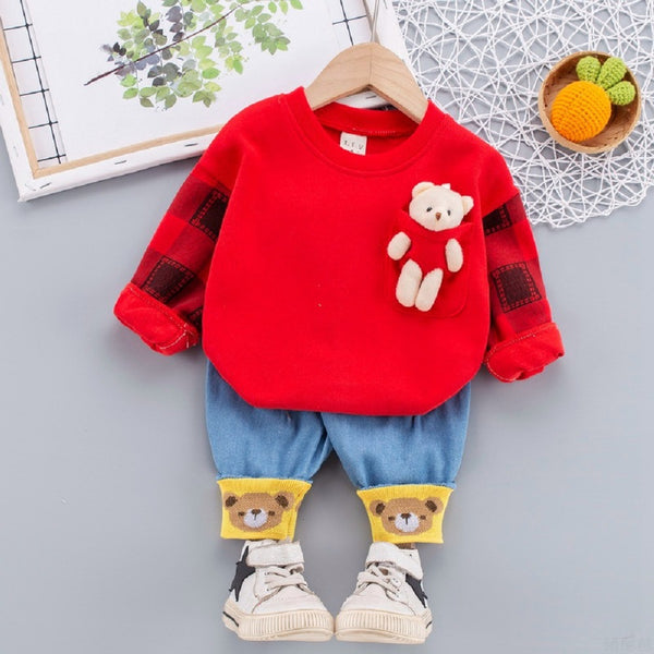 3D Bear Sweater and Pants Set