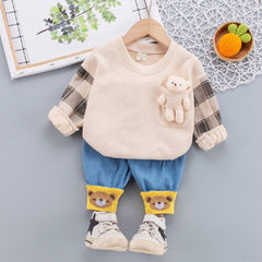 3D Bear Sweater and Pants Set