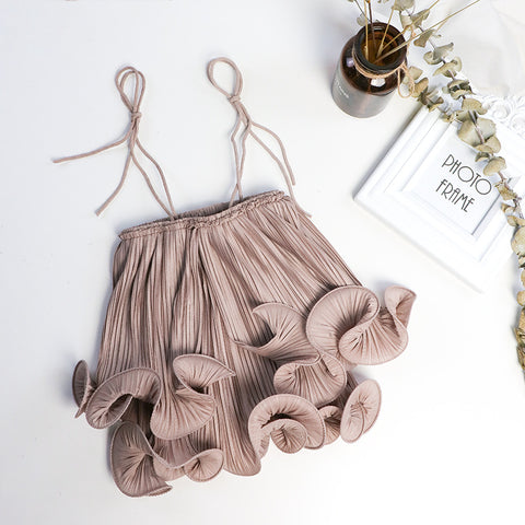 Curl Edge Pleated Tube Dress