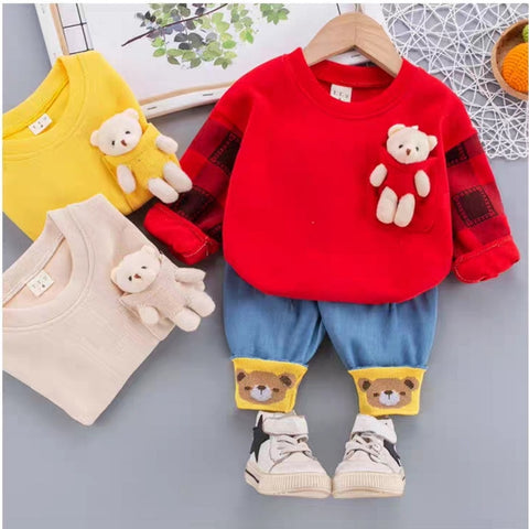 3D Bear Sweater and Pants Set